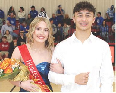 Senior, Brooklyn Collingsworth, was crowned the 2026 Columbus Unified High School Winter Homecoming Queen, Friday, during coronation ceremonies between the varsity girls and boys basketball games at the CUHS Gymnasium. Brooklyn was escorted by Titan Wrestler Senior, Jayden Rodriguez. Courtesy photo.