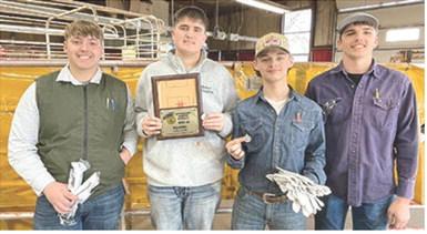 Members of the Columbus High School FFA attended the Southeast District FFA Welding Contest at Labette County High School. Columbus FFA members on the first place B Team included sophomores Alex Welch (top 20), Kaden Crafton (third) and Dawson Beaty (fifth). Junior Trenton Lacen (top 15) was the only Columbus student on the A Team. Students performed various welding tasks, performed torch cuts, answered test questions and problem solving. Over 150 students attended the event. Courtesy photo.