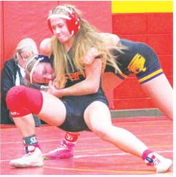 Lady Titan Sophomore, Cara Altis, swept her five matches during the Columbus Duals Tournament Friday Night at the Columbus High School Gymnasium. Cara collected four wins by pin and one in a 5-1 decision against a tough Coffeyville opponent in the 125-weight class. Columbus will travel to Pittsburg for their first matches following the Christmas Break.