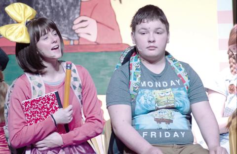 Junie B. Jones The Musical was performed by Columbus High School students February 27 and 28. Junie B. Jones was played by Piper Hayes. Brayde Boeckman was cast as Herb. News Report photo by Tanya Woolsey.