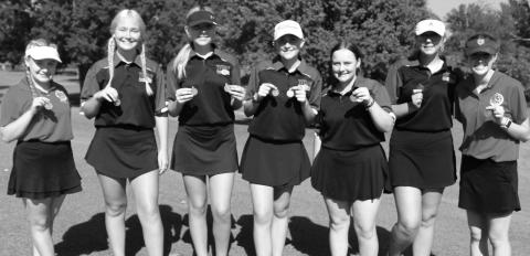 The Lady Titan Golf Team took first place in the Columbus Invitational Golf Tournament, Thursday, at the Brush Creek Golf Course in a one stroke win over St. Mary’s-Colgan in CNC League play. Team members are: Amory Neely, Suzan Crowe, Reese Grundy, Mallory Thompson, Emily Buffington, Anna Head, and Natalie Wary. Jaiden Campbell not pictured.