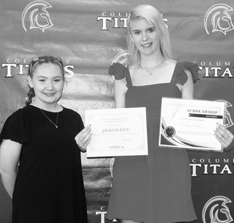 Jadeyn Ivey received the 4-H Council Scholarship during the Senior Assembly, May 19, at the Columbus Unified High School Gymnasium. Council President, Amory Neely, presented the award.