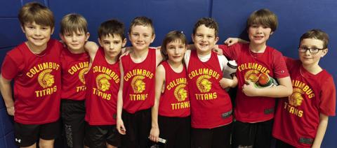 The Columbus Recreation Commission Fourth Grade Boy’s Basketball Team took two wins in Riverton, Saturday. The team is one of the participating Columbus League Teams that will be in action tomorrow at the CUHS and the Central School Gymnasiums beginning at 8 a.m. Team members are: Wyatt Patton, Bryson Delmont, Jaxsyn Robinson, Lee Snow, Phoenix Rider, Gus Garrison, Westin Patton, and Kamden Sallee. Courtesy photo.