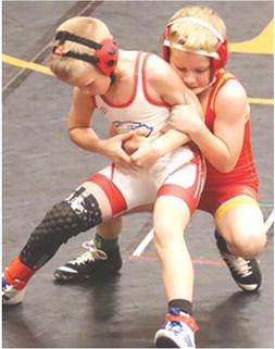 Baylor Bowman, placed third in the Battle for the Belt in Mulvane, Saturday. Baylor is shown at a tournament in Independence in January. Courtesy photo.