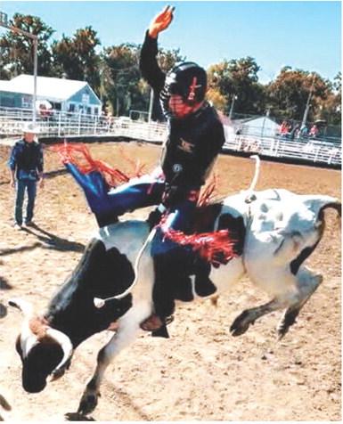 Cal Saporito, a member of the CUHS Class of 2026, in action at an America Youth Rodeo Association event in Baxter Springs recently. Courtesy photo.
