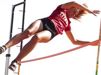Maddie Buergin, Lady Titan Senior, took fourth in the pole vault event at the Annual Optimist Track and Field Meet, Friday, in Girard.