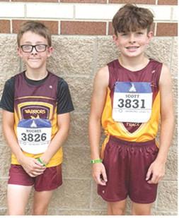 Dayton Hughes and Tanner Scott traveled to Houston, Texas, July 28, to compete in the 2025 AAU Junior Olympics. Dayton qualified for the meet in the high jump event and Tanner in the pole vault event. Courtesy photo.