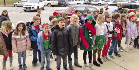 Melodies of Christmas filled the air in downtown Columbus Monday