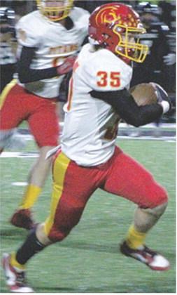 Titan Senior, Syler Schuberger, ran this kick off back 31 yards to give Columbus good field position in their 0-22 loss to Frontenac, Friday, on the Raiders home field.