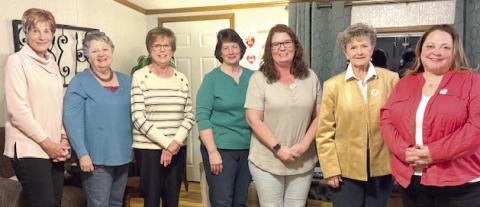 Columbus PEO officers include Lisa Howard Vice-President, Toni Spieth Recording Secretary, Pat Spriggs Corresponding Secretary, Linda Griffitt Treasurer, Lorie Combs Chaplain, Jane Ann Turner Guard, and Rebeccah Stone President. Courtesy photo.
