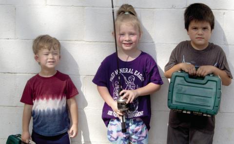 Maverick Babcock placed second in the ages six and under division of the Sportsmen’s Fish and Game Association fishing derby. Kaydence Babcock placed first with a weight of 4.96 pounds. She had a total catch of 14.58 pounds for the day. Gannon Jones placed third with a weight of 1.20 pounds