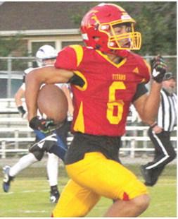 Titan Freshman, Jayden Dohle, scored on a 97-yard, kick-off return to score the only touchdown for Columbus in their 7-70 playoff loss to Topeka-Hayden, Friday in Topeka.