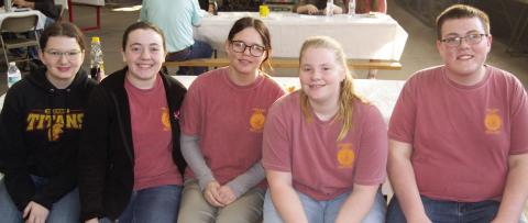 Taking a break after a busy morning Columbus High School Future Farmers of America members took a short break. Those helping serve hungry customers included (not in order)Addison Cook, Isaac Johnson, Ava Allison, Britni Rooney and Audrey Medlin. The group was celebrating FFA Week.