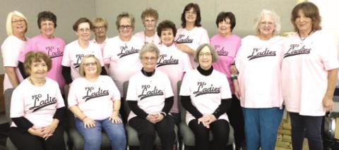 Members of the Baxter Springs Chapter BT of the P.E.O. Sisterhood wore their new shirts to their recent meeting. Those attending included (not in order) Bobbi Woods, DeAnne Binns, Phyllis Abbott, Vicki O’Neal, Toni Wolkar, Lawana Binns, Barbara Nelson, Judy Brewster, Alma Cook, Linda Crotts, Mary Kirkpatrick, Gayla Rydberg, Sue Commons, Betty Karnes, Sandra Cook, Brenda Locke and non-resident member, Kay Harper.