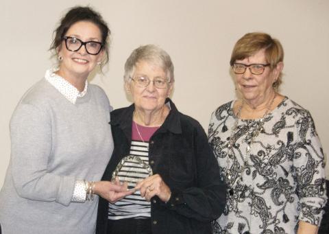 The Columbus Chamber of Commerce Community Impact Award was presented to the Methodist Church Thrift Shop at the Chamber’s annual dinner January 29. In presenting the award, Rebecca Spooner said, “the shop does so much for this community and brings in people from all over to shop.” Accepting the award were Judy Leighty and Anita Davolt.