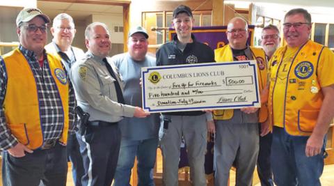 A donation from the Columbus Lions Club