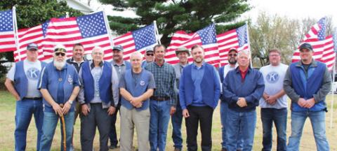 The 2021 Baxter Springs Kiwanis celebrate 100 years of service. Left to right: Jim Day, Larry Crozier, David Pendergraft, Larry O’Neal, Brian Kuehn, Chuck Sweeton, David Hunt, Doug Hill, Kelly Abbott, Ben Kerr, Kelly Knokes, Casey Roberts, Art Roberts and Andrew Paciorek. Not pictured: Todd Webb, Larry Hiatt, Joe Maghe, and Brian Caswell. Photo by Dee Riley.
