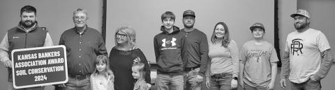 The Fox family was the The Crawford County 2024 Kansas Bankers Association Soil Conservation Award winner. Courtesy photo.
