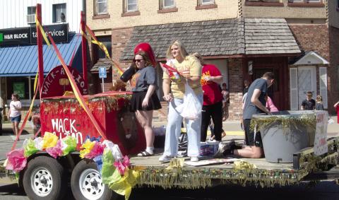 A giant whack-a-lion game was part of the Columbus High School junior class float. The Homecoming parade was held Friday, October 11 down Maple Street.