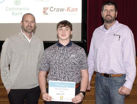 Second place at the Youth Entrepreneurship Fair went to Andrew Low