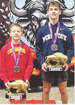 Columbus Wrestling Club Wrestlers, Baylor and Blaze Bowman competed at the KC Frontier Fued over the weekend. Baylor placed third in the 10U 73 weight class and Blaze placed second in the 14U 110 weight class against some very tough competitors.