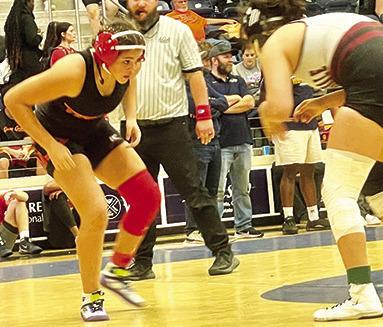 Lady Titan Senior, Brooklyn Lima, placed second in the 145-pound weight class at the Bentonville West High School Tournament, Friday. The Lady Titans placed third in team standings. Photo courtesy of Amanda Stone.