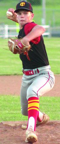 Titan Sophomore, Shade Schuberger, pitched the second inning of Columbus Junior Varsity win in Galena, 8-7, Monday.