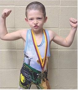 Benjamin Hodgson won the 6U, 46-pound weight class at the Girard Matside Wrestling Tournament Saturday in Girard. Courtesy photo.