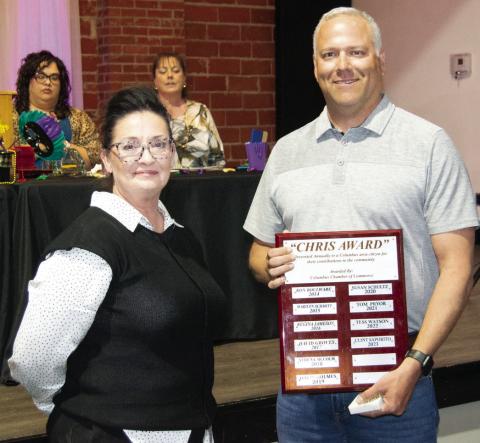 Clint Saporito was last year’s Chris Award winner. This year’s winner will be announced at the Chamber dinner January 29.