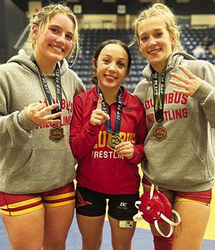 Lady Titan Junior, Brooklyn Collingsworth placed fourth, Hannah Noel, sophomore, placed first, and Tatum Kirk, sophomore, placed fourth, in the Bentonville West Invitational, Friday. Courtesy photo.