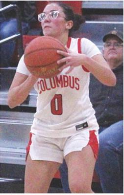 Lady Titan Senior, Katy Mooney, knocked down seven, three pointers in Tuesday’s loss to Neodesha, 43-53, at the CUHS Gymnasium.