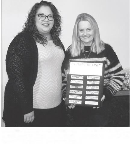 Michelle Mosler was presented with the Chris Award at last year’s Chamber dinner. This year a new Chris Award winner will be announced.