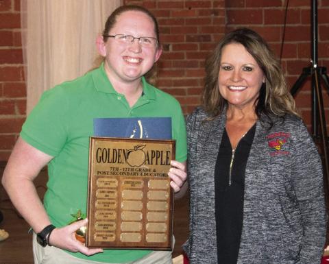 Golden Apple awards will be presented at this year’s Chamber dinner. Christine Lovell was one of last years winners.