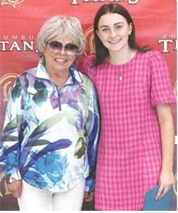 Mallory Thompson was the recipient of the $500 PEO Scholarship during the Senior Assembly, May 16. Marylin Shumake presented the award at the Columbus Unified High School Gymnasium.