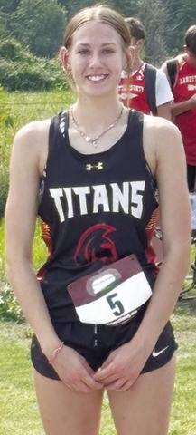 Lady Titan Junior Cara Altis placed fourth in the junior varsity 5K race at the Labette County High School Haley’s Run, Thursday, in Altamont. Additional results appear on page 7. Courtesy photo.