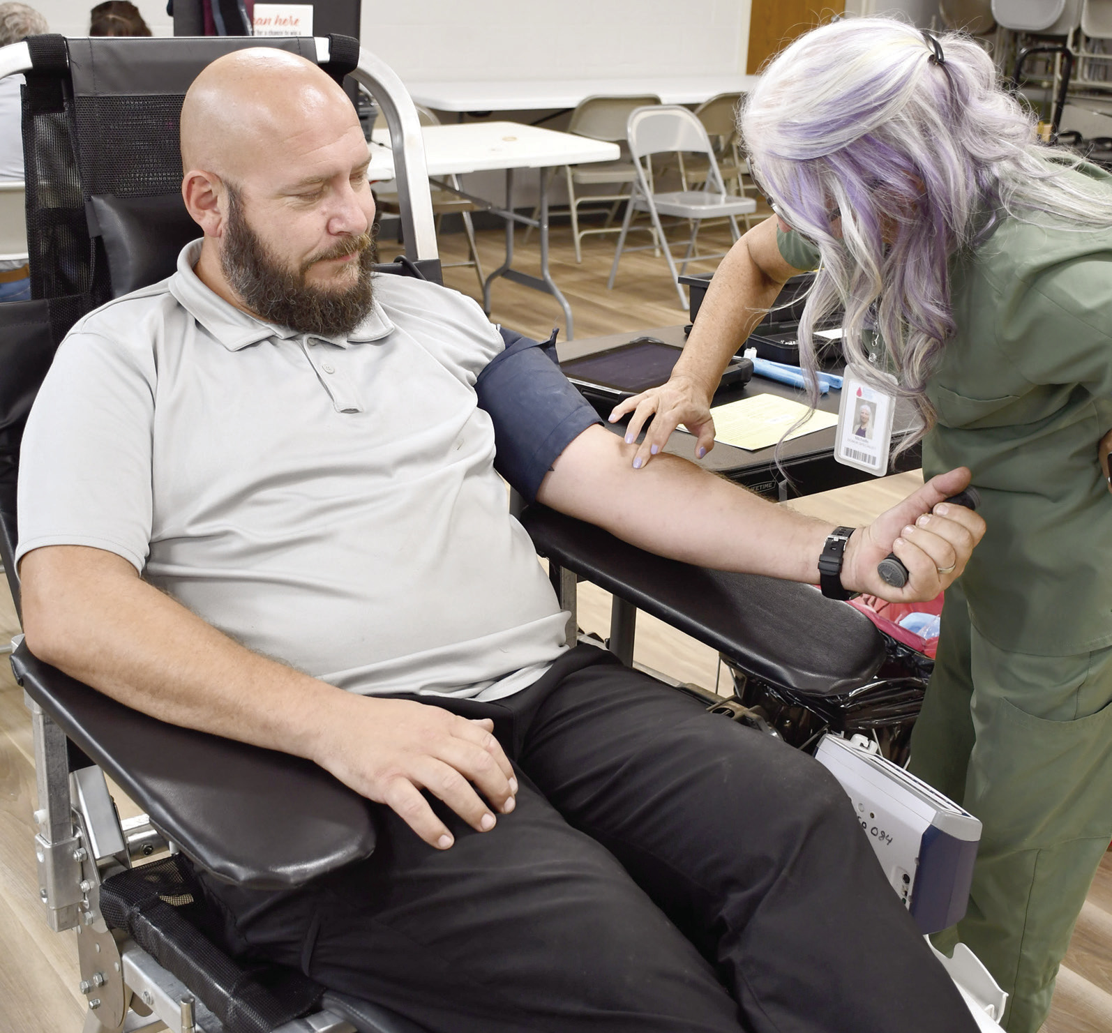 Community Blood Center of the Ozarks organized a blood drive in Columbus Monday, August 17. Richard Parker was one of more than 30 people who selflessly donated. CBCO collected more than four gallons of blood across all donors who also received a premium beach towel for their contributions.