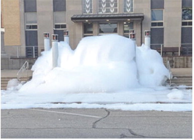 Columbus residents always know when it is the first day of school. The annual tradition of putting bubbles in the fountain is a clear reminder. Courtesy photo.