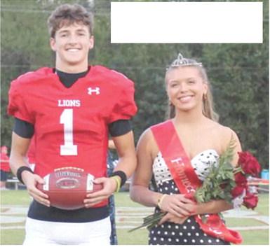 Caleb Grant and Allison Hall were crowned Homecoming King and Queen during Baxter Springs High School game against Caney Valley Friday night. Courtesy photo.