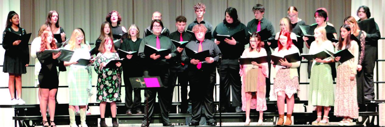 The Columbus High School Choir peformed four numbers during the recent spring concert. They included Run by One Republic, arranged by Jacob Narverud, Set Me As A Seal by Rene’ Clausen, Stay arranged by Mark Brymer and Dust In the Wind arranged by Roger Emerson.