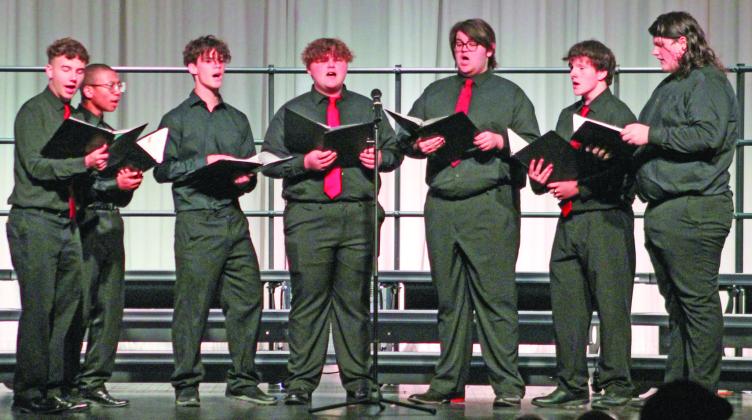The Titan Men’s Choir performed during the Columbus High School Spring Concert. The choirs are under the direction of Stacey Struble.