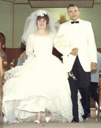 Barbara and Harold Depenbusch on their wedding day, July 4, 1966. The couple celebrated their 60th anniversary Saturday.