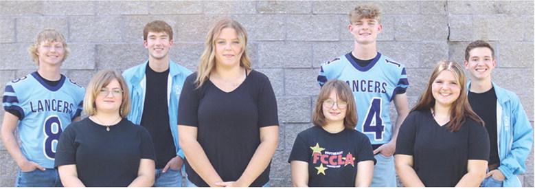 The Southeast Lancers Homecoming is tonight in Cherokee. The 2026 court consists of senior, Solomon Scott and junior, Lexi Gray, senior, Henry Burns and senior, Reece Myers, junior, Nicole Clausen and senior, Tyler Warner, and senior, Nevaeh Ihrer and senior, Hudson Locke. The coronation ceremony will begin at 6:30 p.m. at the football stadium. The annual homecoming game vs. West Elk will kick off at 7 p.m. Courtesy photo.