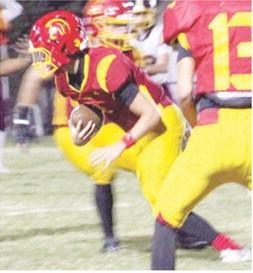 Columbus Junior, Cole Howard, snatches the Girard pass near mid-field with 50 seconds on the game clock to seal the win for the Titans, 42-36, in the Kansas Class 3A, District 1, Hall of Fame win, Friday night at Titan Stadium.