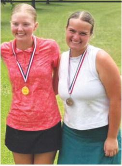 Cali Carpino, placed first and Fallon Smiley took third in the 15-plus age division of the Columbus Junior Golf Tournament, June 4, as members of the Columbus Junior Golf Summer Program. Courtesy photo.