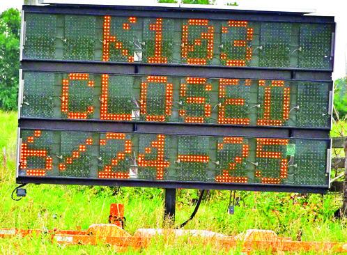 Signs are already posted noting the road closure on K103.