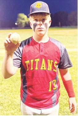 Kash Spear, incoming Titan Sophomore, knocked a two-run homer for the Columbus Junior Babe Ruth Team, Friday, in their 12-3 win over Neodesha, on Bomber Field at the Columbus Community Field Ball Park. Courtesy photo.