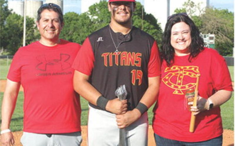 Titan Senior, Rece Ponce, was recognized during Senior Night ceremonies at Bomber Field in May. Rece is a two-year member of the Titan Baseball Team. He was escorted by his parents Anthony and Tammy Ponce.