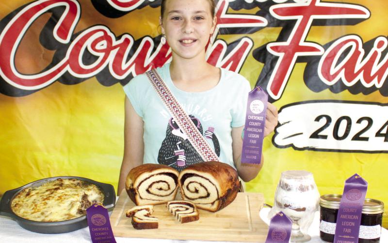 Ribbons awarded to entrants at annual pre-fair foods show