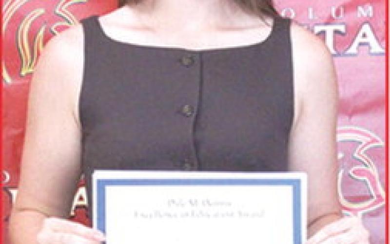 Columbus Unified High School Senior, Katelyn Draeger received the Dale Dennis Award for outstanding leadership and service during the 2026 Senior Award Assembly, May 15, at the CUHS Gymnasium.