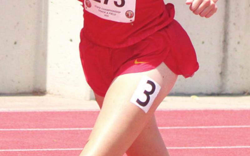 Montana Ohmart, Lady Titan Junior, placed fourth in the 1600 Meter Run at the Kansas Class 3A State Track and Field Championships, Saturday, in Wichita. Montana placed second in the 800 Meter Run.